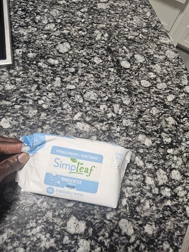 Simpleaf Flushable Wet Wipes Unscented | Plastic Free, Paraben & Alcohol Free | Hypoallergenic & Safe for Sensitive Skin | Soothing Aloe Formula | Adult Toilet Wipes (6 x 50 Counts Pack) 300 Counts