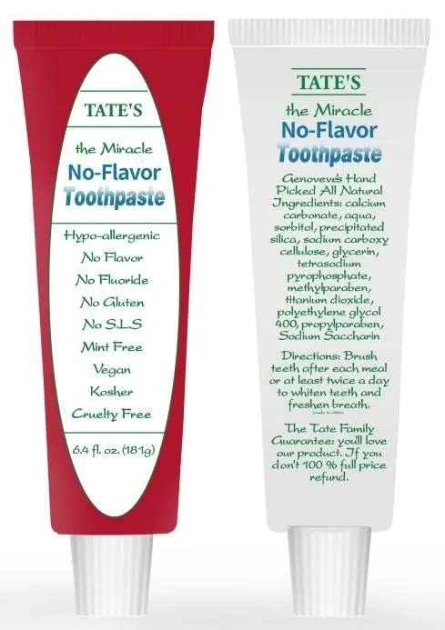 Tate's Flavor Free Toothpaste, 2 Pack