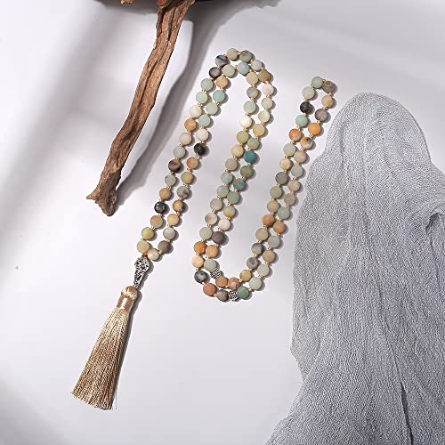 Hovaete Tasbih Prayer Beads Allah & Muhammad Islamic Prayer Rosary Muslim Islam Misbaha Tasbeeh Sibha 99 Prayer Beads Necklace 33 Prayer Beads Bracelet (8mm Amazonite 99 Beads)
