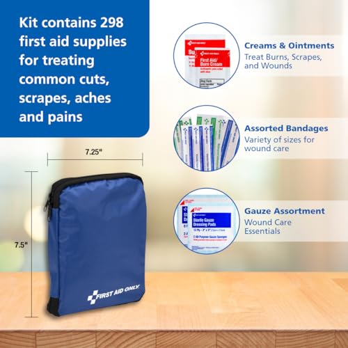 Eco-Conscious Emergency First Aid Kit - Compact & Comprehensive for Home, Work, and Travel, 298 Pieces