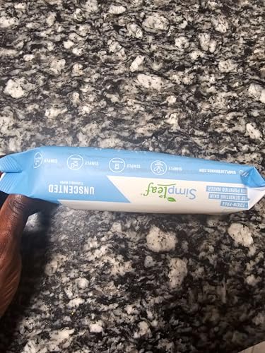 Simpleaf Flushable Wet Wipes Unscented | Plastic Free, Paraben & Alcohol Free | Hypoallergenic & Safe for Sensitive Skin | Soothing Aloe Formula | Adult Toilet Wipes (6 x 50 Counts Pack) 300 Counts