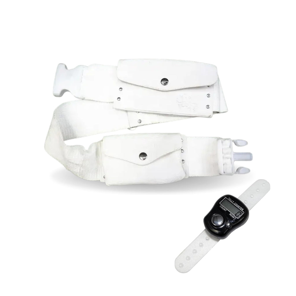 Ihram Belt for Men with Tasbeeh – Adjustable White Hajj & Umrah Belt, Spacious & Waterproof