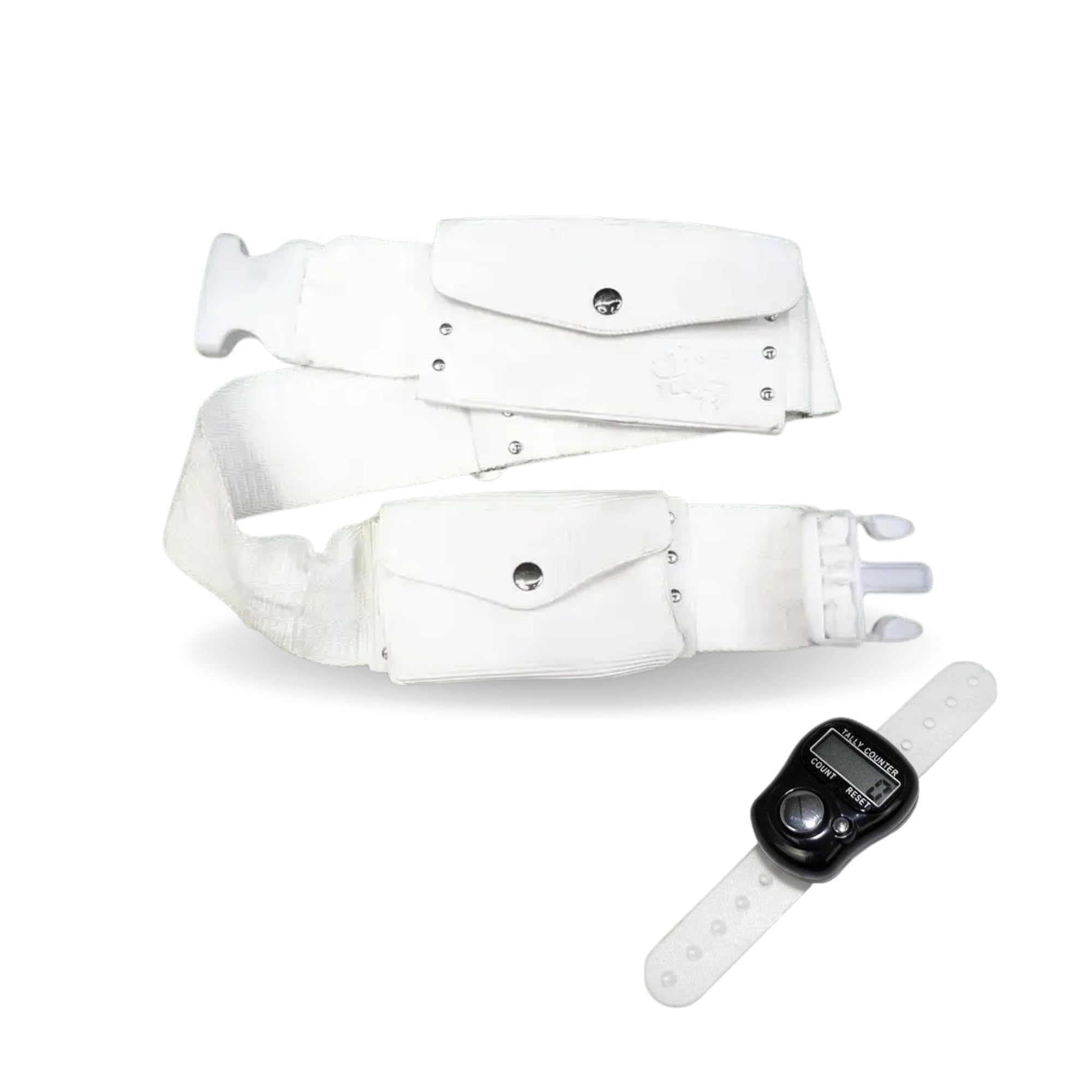 Ihram Belt for Men with Tasbeeh – Adjustable White Hajj & Umrah Belt, Spacious & Waterproof