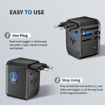EPICKA Universal Travel Adapter with USB C