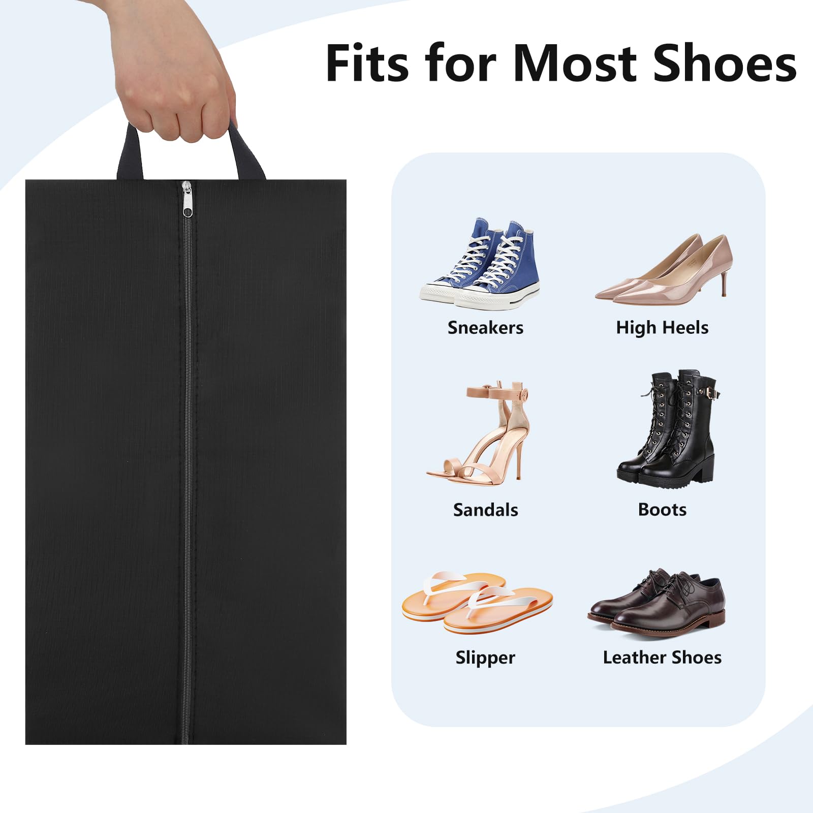 Shoe Bags for Travel, 4 Pack Large Oxford Fabric Portable Travel Shoe Bag with Zip for Storage and Packing Vacation Essentials