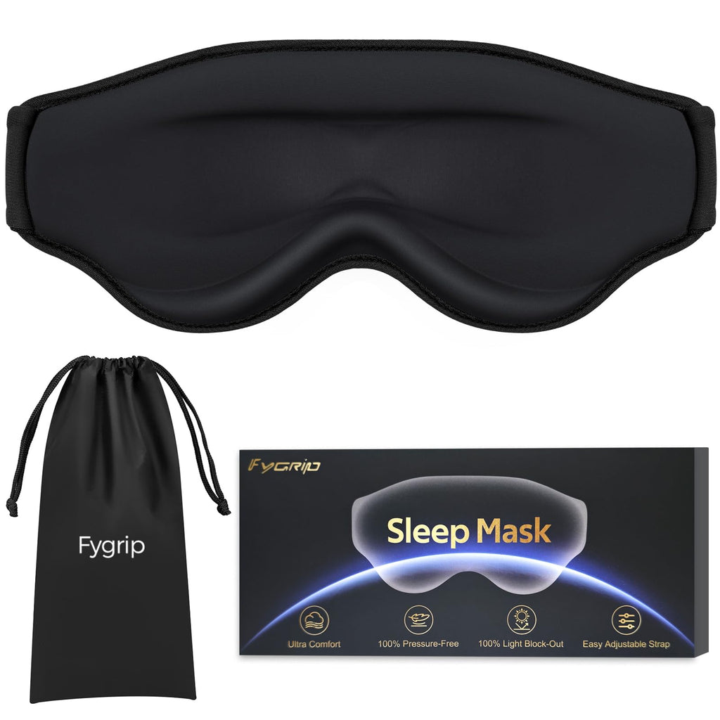 Fygrip 3D Cooling Eye Mask – Pressure-Free Light-Blocking Sleep Mask for Travel & Night Use