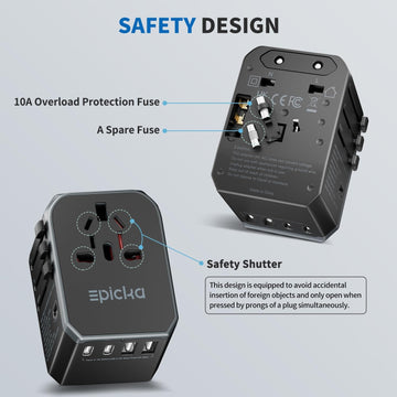 EPICKA Universal Travel Adapter with USB C