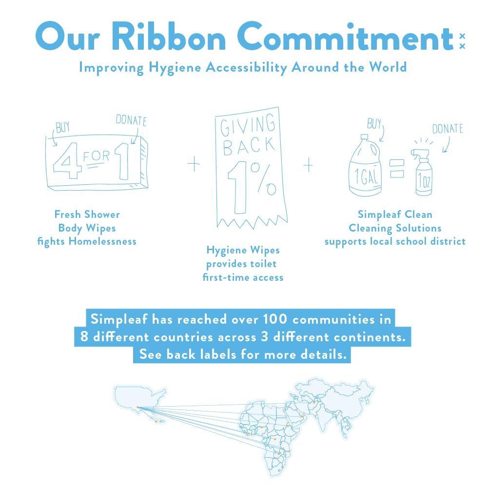 Simpleaf Flushable Wet Wipes Unscented | Plastic Free, Paraben & Alcohol Free | Hypoallergenic & Safe for Sensitive Skin | Soothing Aloe Formula | Adult Toilet Wipes (3 x 50 Counts Pack) 150 Counts