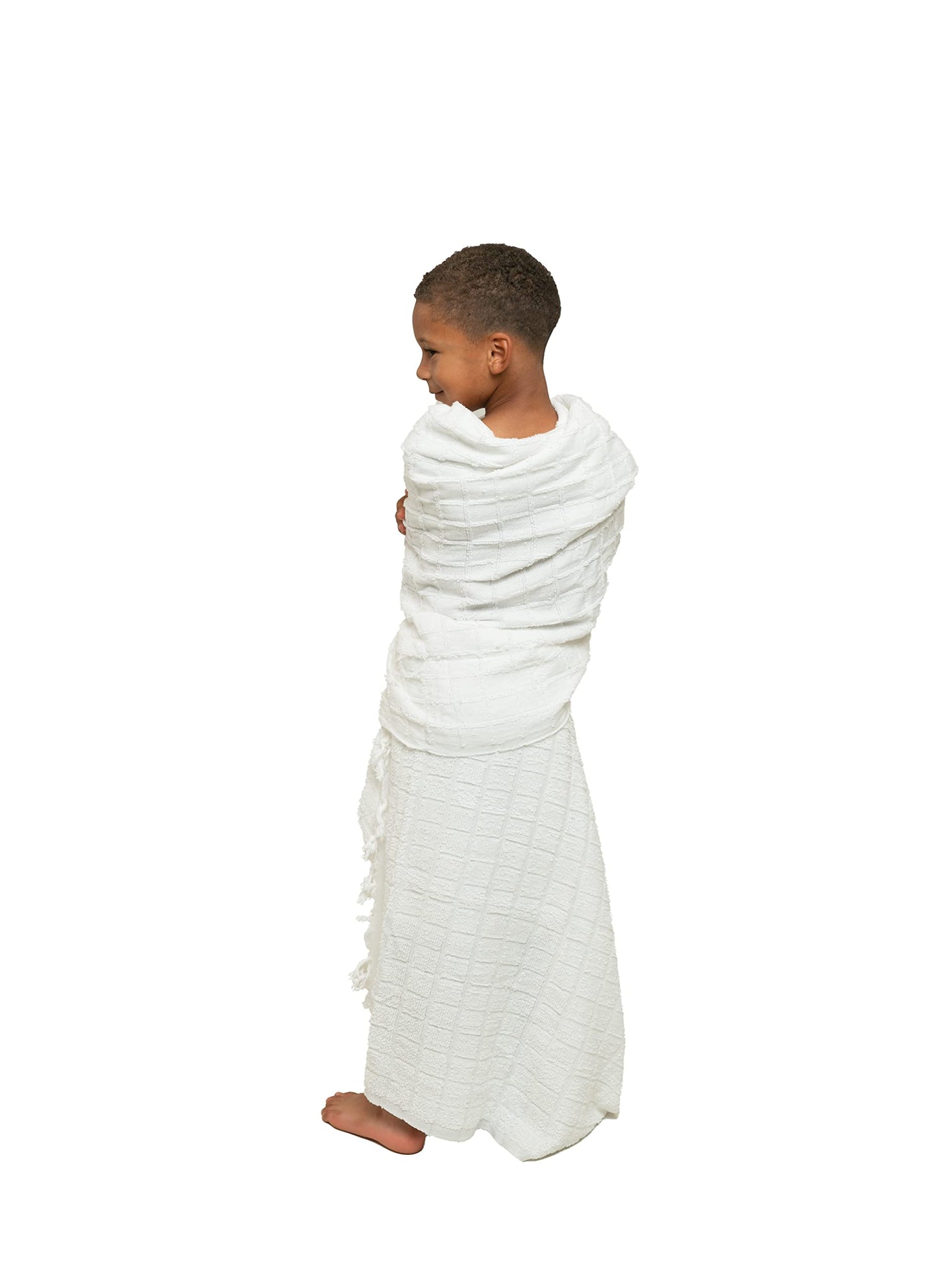 Ihram Towel for Boys - 2-Piece White Islamic Towel - Absorbent Ihram Ahram Ehram Towel - Sanitary Pilgrimage Towel, Ritual Towel - One Size Fits All Boys' Hajj Towels - Lightweight Umrah Essentials