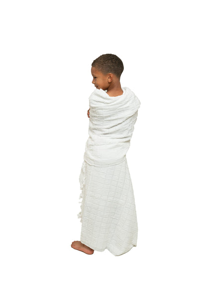 Ihram Towel for Boys - 2-Piece White Islamic Towel - Absorbent Ihram Ahram Ehram Towel - Sanitary Pilgrimage Towel, Ritual Towel - One Size Fits All Boys' Hajj Towels - Lightweight Umrah Essentials