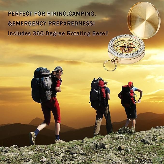 2 PCS Camping Survival Metal Compass for Hiking Camping Hunting Outdoor Military Navigation Tool
