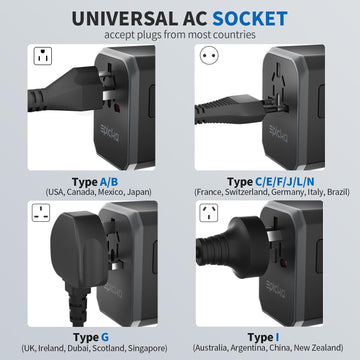 EPICKA Universal Travel Adapter with USB C