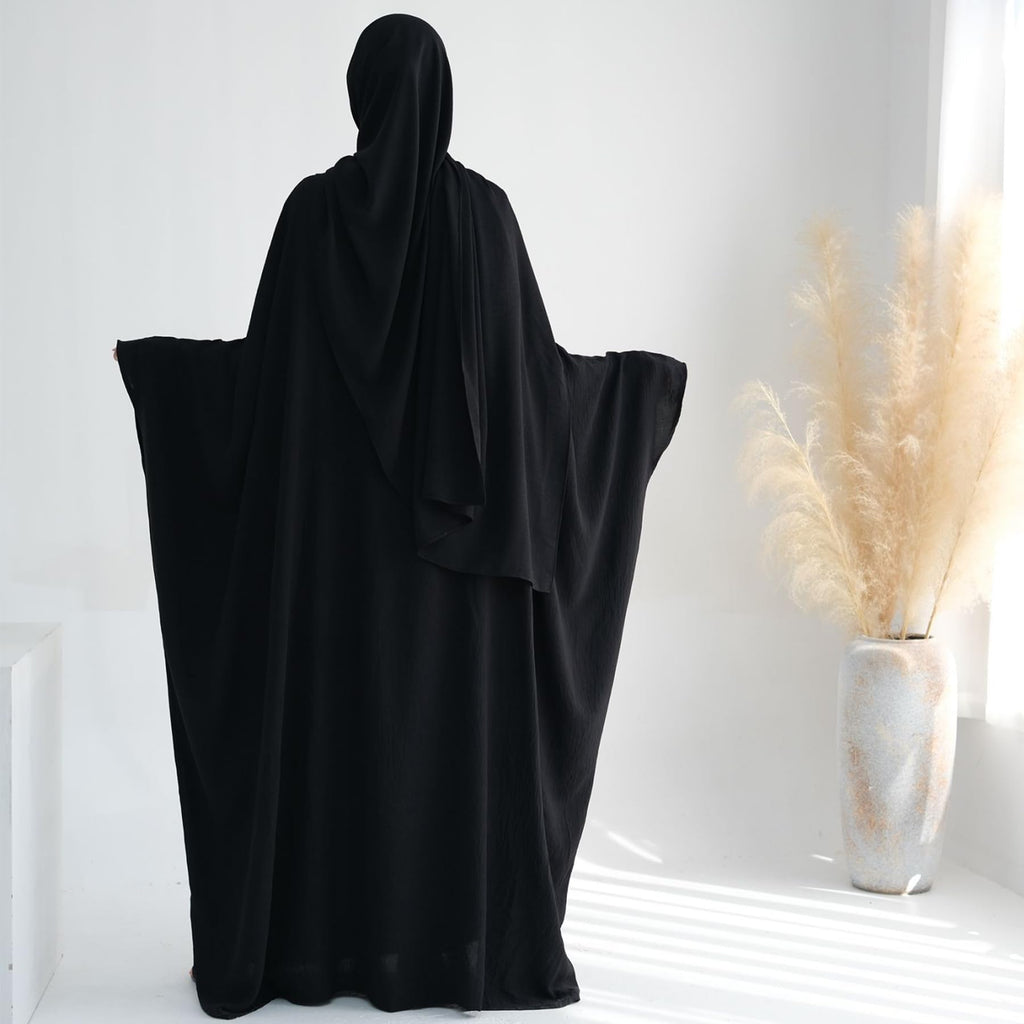 Women Muslim Abaya Dress 1Piece Bat Sleeve Islamic Maxi Robe Fashion Jilbab for Women Eid Kaftan Muslim Robe