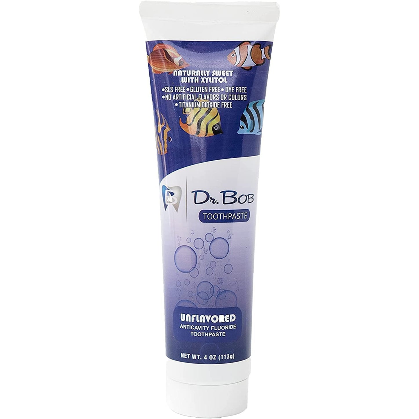 Eco-Friendly Kids Toothpaste by Dr. Bob – Gentle for Sensitive Teeth, No Flavor, Fluoride-Enriched, 4oz