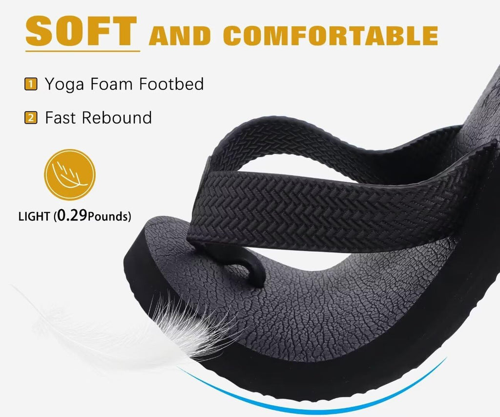 KuaiLu Men's Rubber Flip Flops Arch Support Summer Beach Pool Water Thong Sandals Waterproof Rubber Walking Shoes Slip on Orthotic Casual Sport Cushioned Wide Slides Shower Slippers Black Size 11