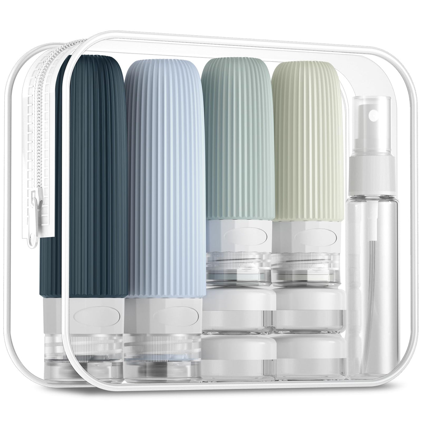 TSA Travel Toiletry Bottles and Jars, 16 Piece Set