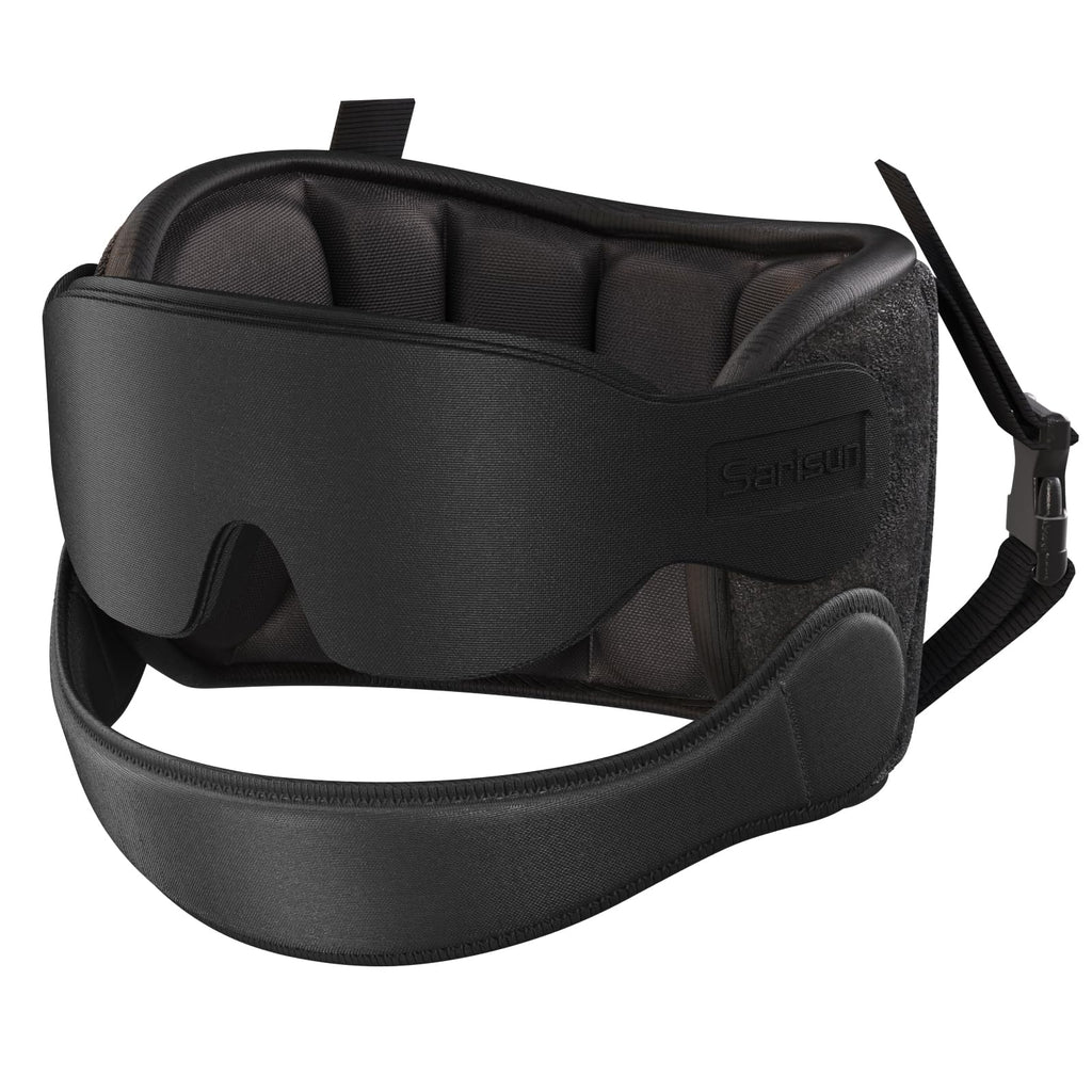 SARISUN Airplane Pillow Combo with Chin Strap & Sleep Mask – 360° Headrest Travel Pillow for Flights and Road Trips