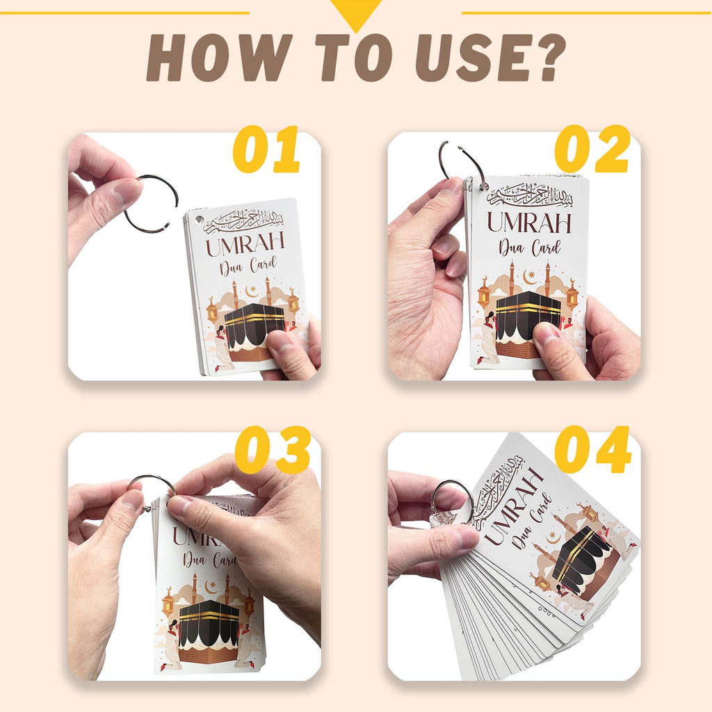 20 Umrah Dua Cards & Ihram Belt – Step-by-Step Umrah Guide, Dua Flashcards, Prayer & Supplication Cards, Islamic Dua Reminder, Adjustable Ihram Belt with Pockets & Zippers – Perfect Umrah Gift Set