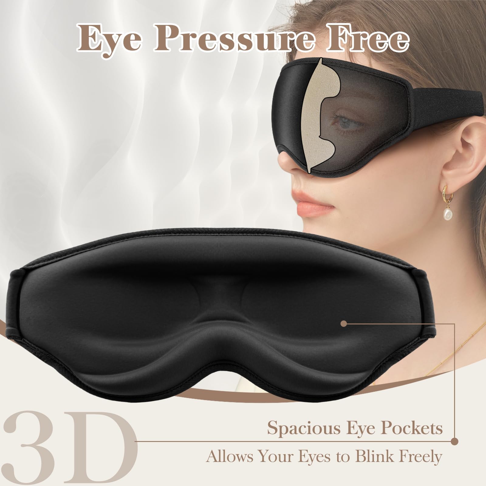 Fygrip 3D Cooling Eye Mask – Pressure-Free Light-Blocking Sleep Mask for Travel & Night Use