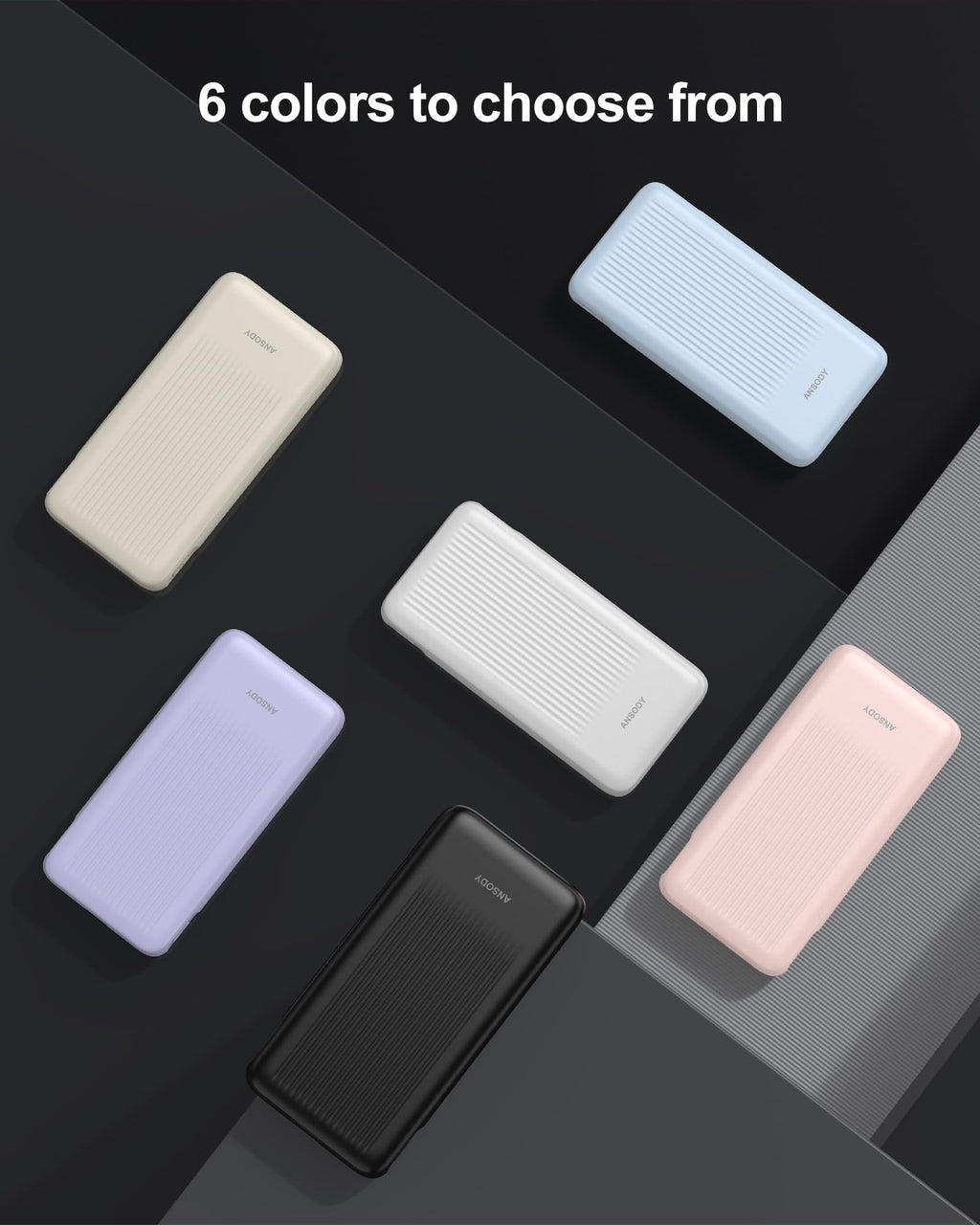 Ansody 2-Pack 10000mAh Power Bank Fast Charging, 22.5W Compact USB C Portable Charger with 2 Outputs & 2 Inputs, LED Display Battery Pack Compatible with iPhone Samsung iPad Tablets, Black & Black