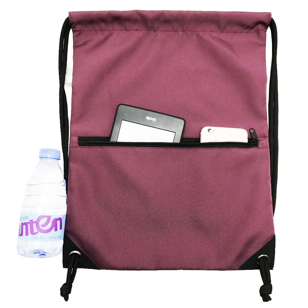 Eco-Friendly Drawstring Backpack for Men & Women - Burgundy