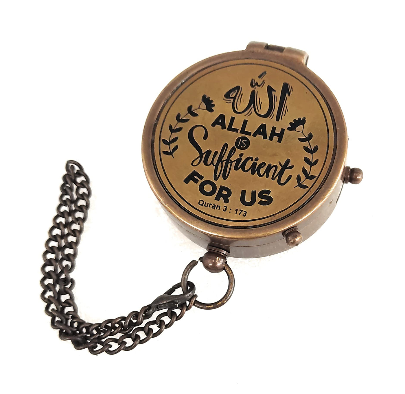 Pocket Qibla Compass with Islamic Engraving