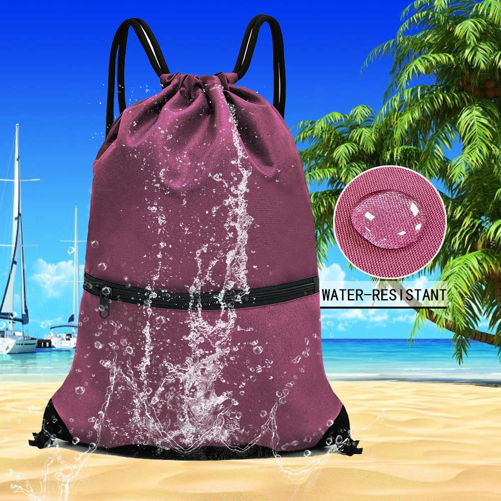 Eco-Friendly Drawstring Backpack for Men & Women - Burgundy