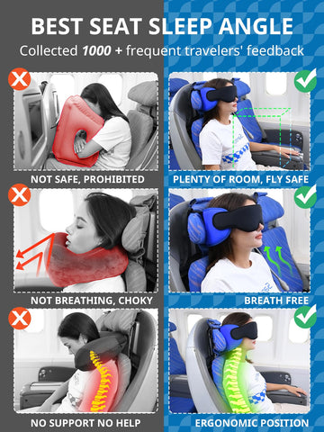 Airplane Head Support Pillow with Sleep Mask