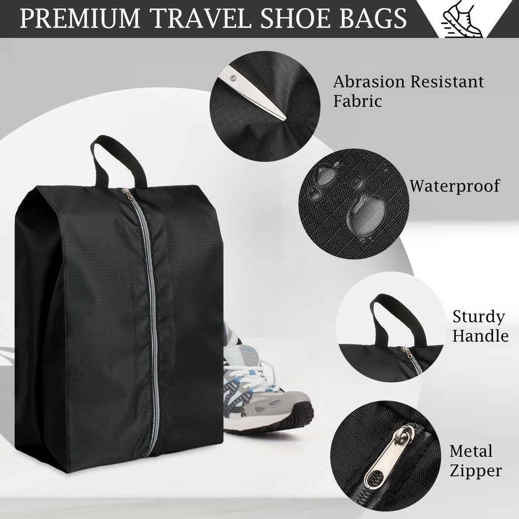 Shoe Bags for Travel, Set of 4 Pack Shoe Travel Bags for Packing, Large Waterproof Portable Travel Shoe Bag with Zipper Travel Essentials Women for and Men