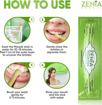 Zenia Natural Miswak Sticks, Pack of 5