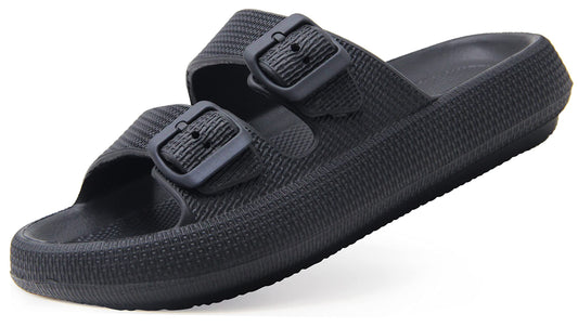 Eco-Conscious Comfort Slides by Weweya – Adjustable Double Buckle Sandals