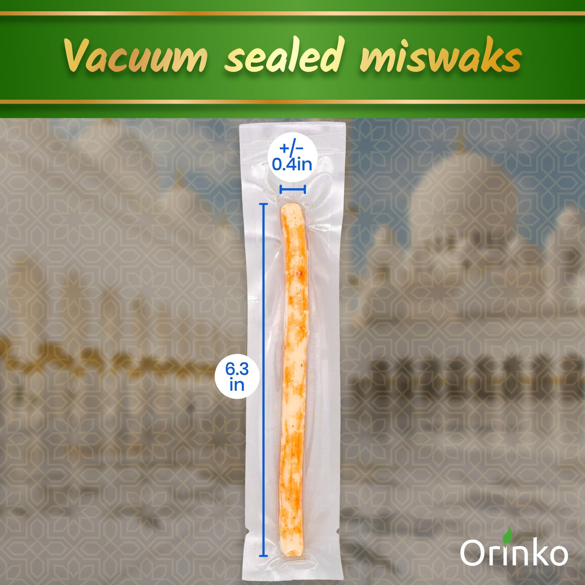 Eco-Friendly Miswak Natural Toothbrush by orinko - Cleansing & Whitening Teeth Sticks - Biodegradable and Vegan