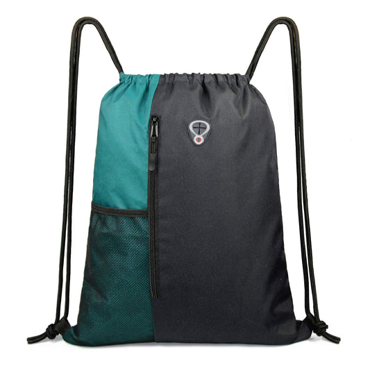 Eco-Friendly Large Sports & Umrah Gym Bag with Water Bottle Holder – Black/Teal