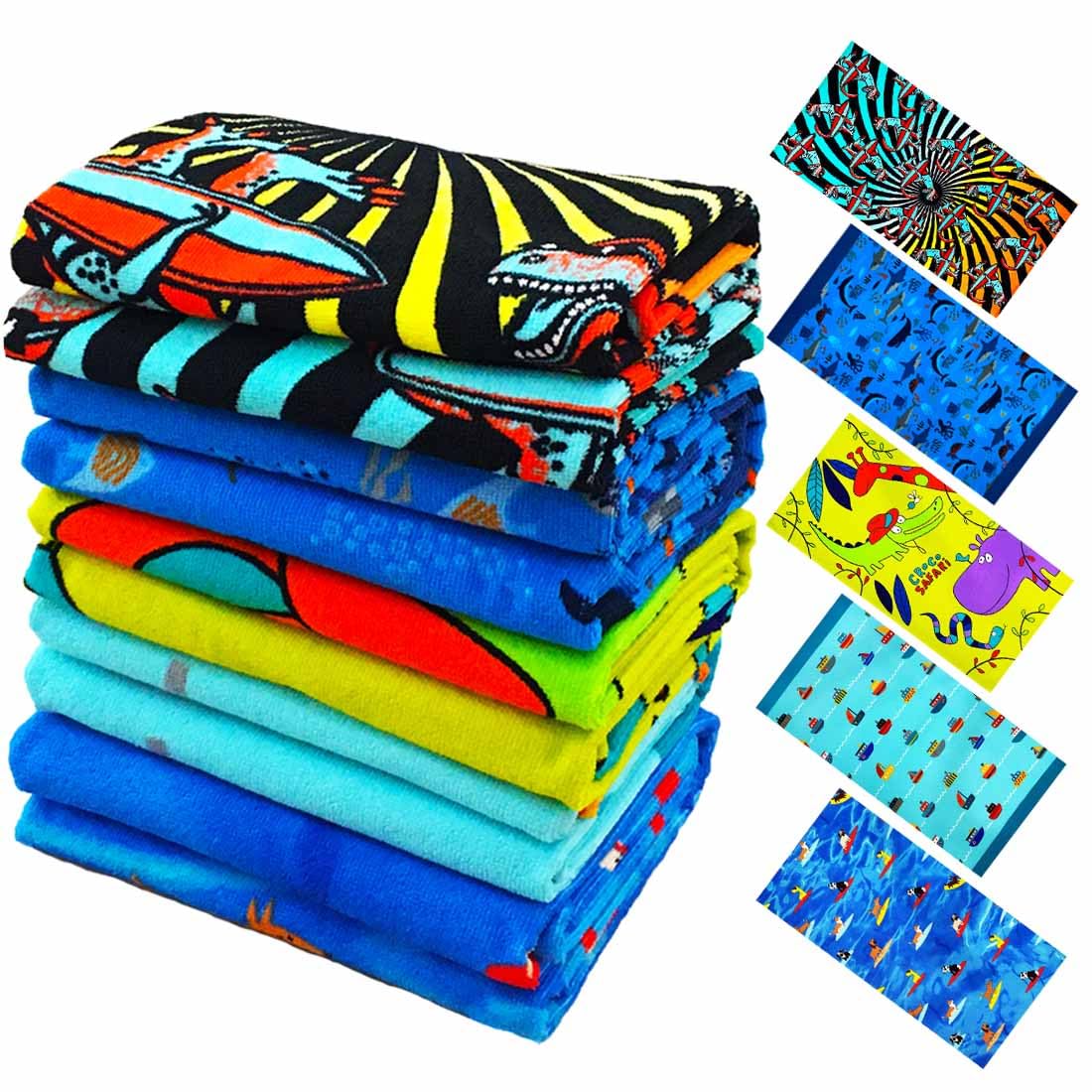 Kids Quick Dry Microfiber Towels, 5 Pack