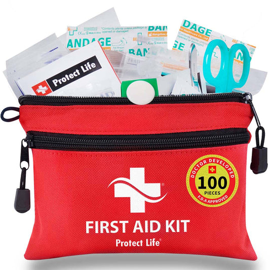 Eco-Friendly First Aid Kit for Safe Adventures | Compact & Portable for Travel, Hiking, and Home Use - 100 Essential Supplies