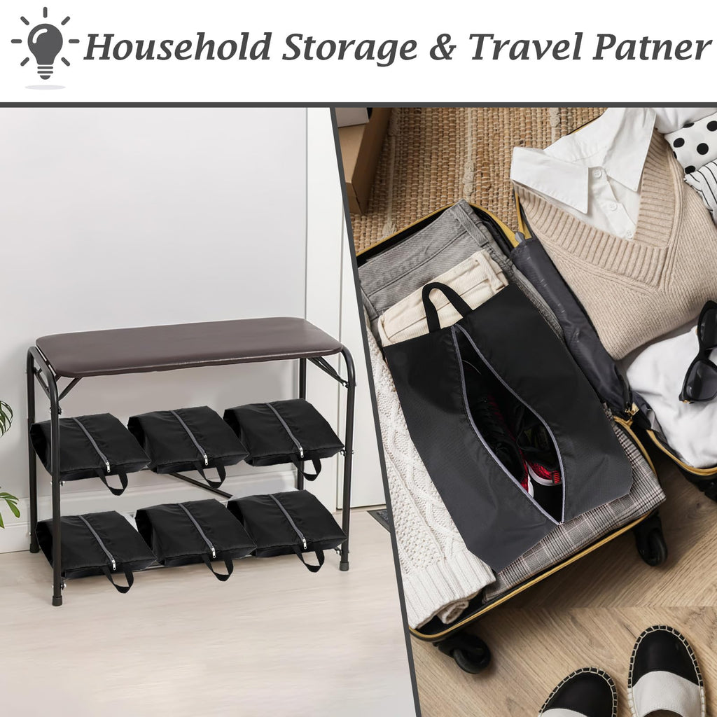 Shoe Bags for Travel, Set of 4 Pack Shoe Travel Bags for Packing, Large Waterproof Portable Travel Shoe Bag with Zipper Travel Essentials Women for and Men