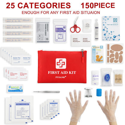 Eco-Conscious Compact Emergency Kit, 150-Piece for Outdoor, Home, and Travel Safety