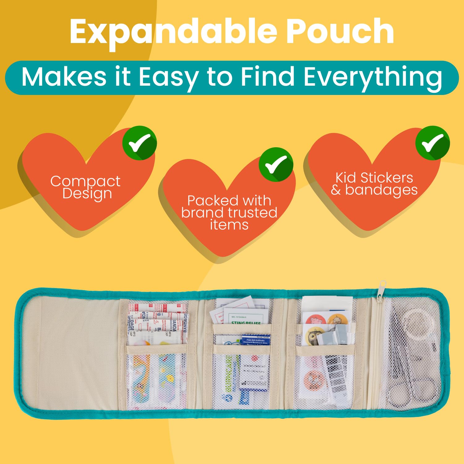 Eco-Friendly First Aid Kit for Kids - Compact for Travel