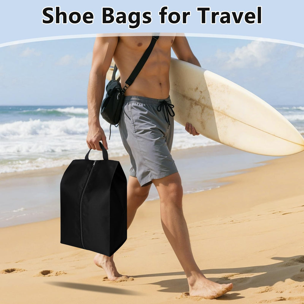 Shoe Bags for Travel, 4 Pack Large Oxford Fabric Portable Travel Shoe Bag with Zip for Storage and Packing Vacation Essentials
