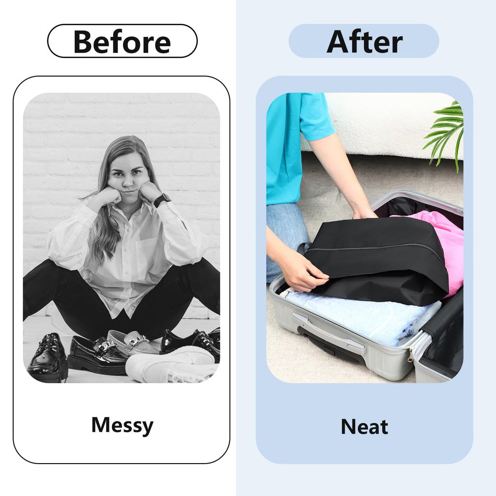 Shoe Bags for Travel, 4 Pack Large Oxford Fabric Portable Travel Shoe Bag with Zip for Storage and Packing Vacation Essentials