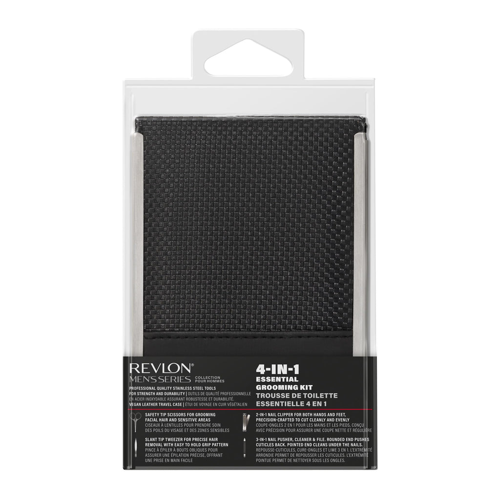Revlon Men's Grooming Kit – 5-Piece Travel Set with Stainless Steel Tools and Carrying Case