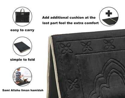 Eco-Conscious Muslim Prayer Rug with Back Support - Comfortable and Portable Sajadah for Mindful Namaz