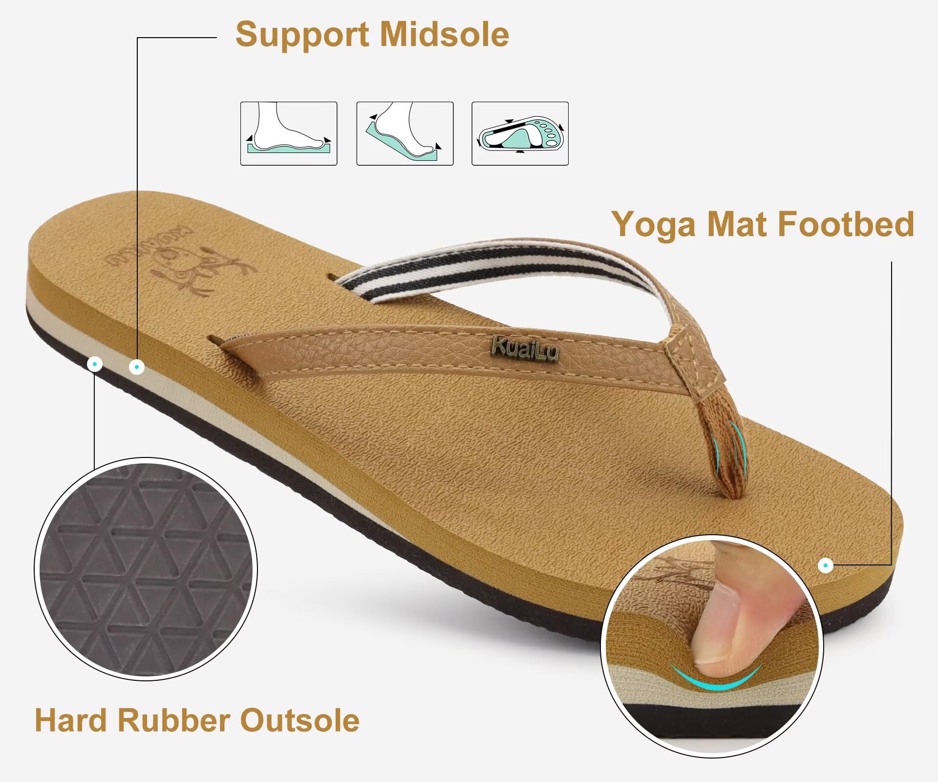 Women’s Arch Support Flip-Flops – Comfortable Travel