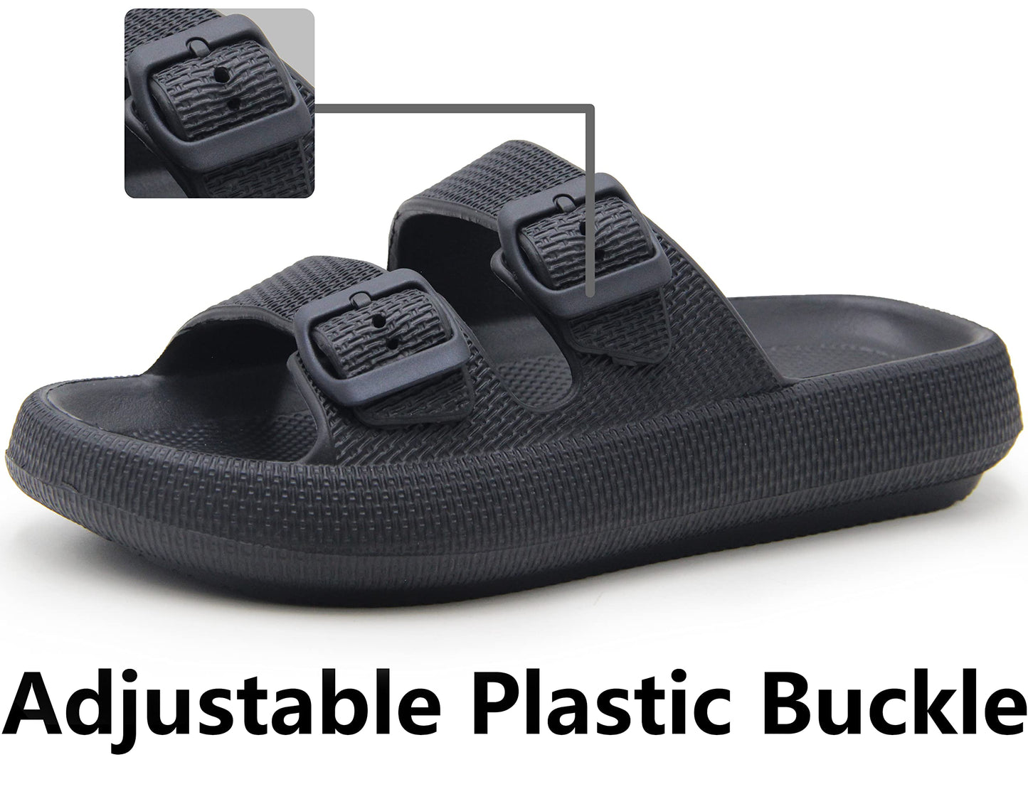 Eco-Conscious Comfort Slides by Weweya – Adjustable Double Buckle Sandals