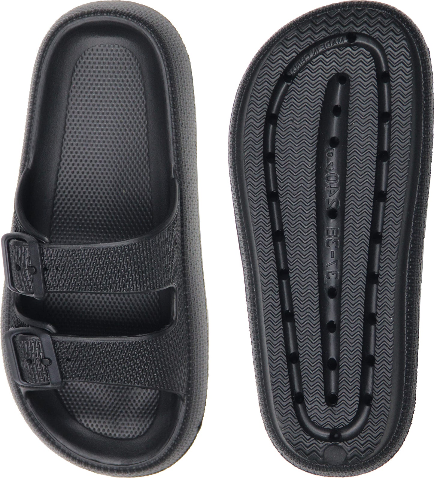 Eco-Conscious Comfort Slides by Weweya – Adjustable Double Buckle Sandals