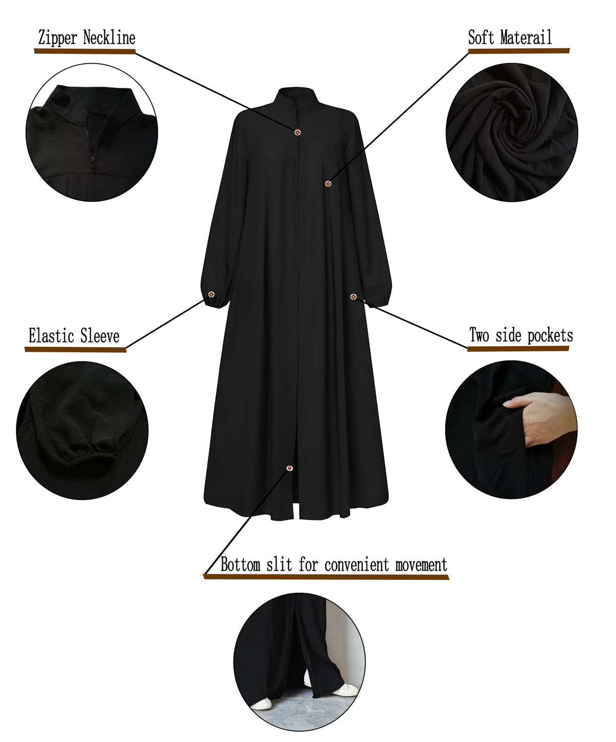 Black Abaya for Umrah – KaabaSharif modest essentials for women
