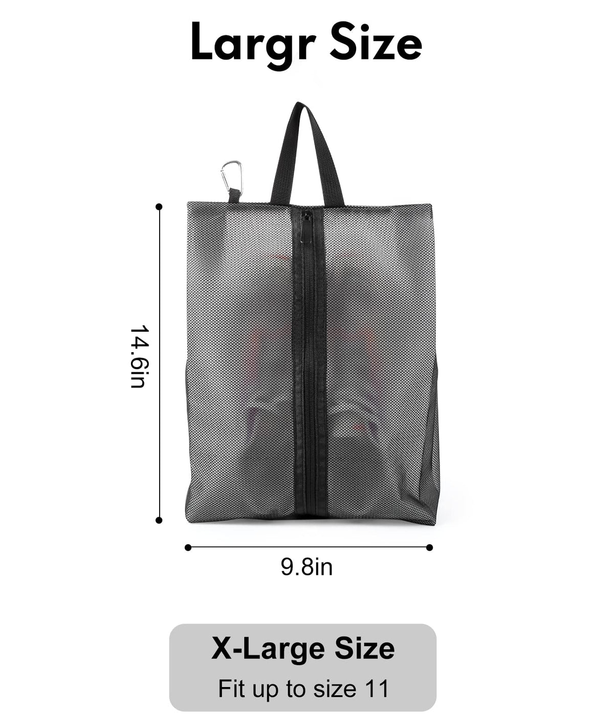 Compact travel shoe bags folded neatly for easy storage — perfect for Umrah packing list