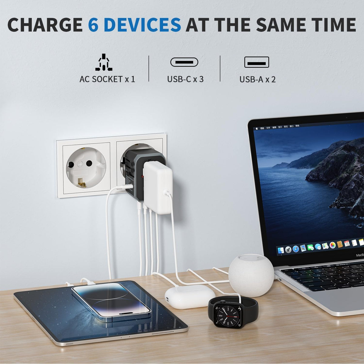 EPICKA Universal Travel Adapter with USB C, product image 6