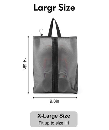 Compact travel shoe bags folded neatly for easy storage — perfect for Umrah packing list