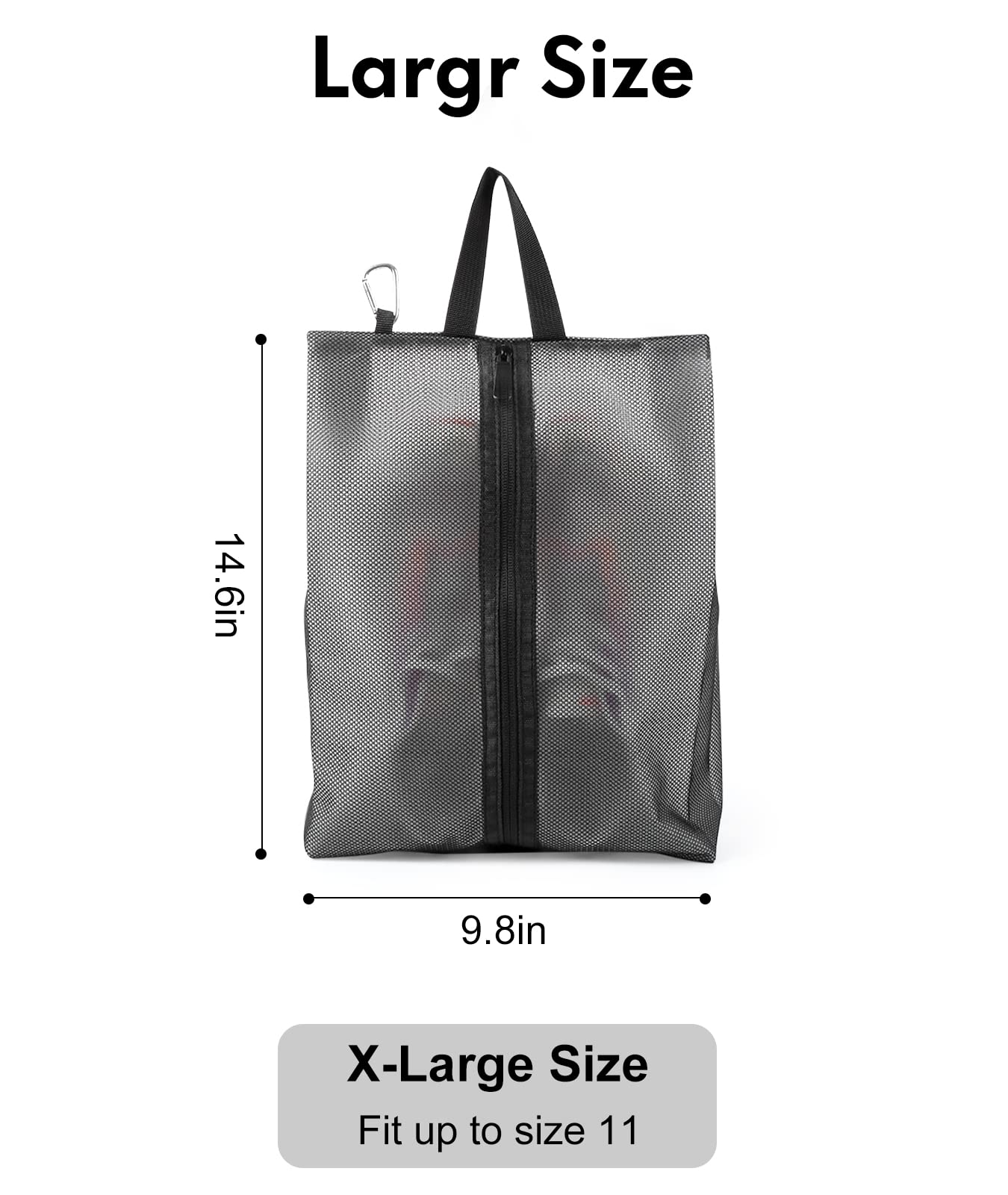 Compact travel shoe bags folded neatly for easy storage — perfect for Umrah packing list